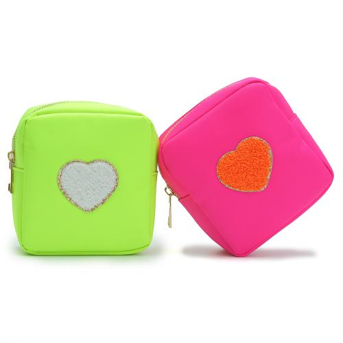 Keymay Wholesale Custom Mini Nylon Cosmetic Bag Small Makeup Bag Zipper Travel Pouch Women Girl Coin Purse Keychain Bag