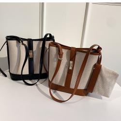 Pure Canvas  Wholesale Handbag Manufacturer Customize Bucket Handbag Tote Bag Handbag Tote Bag Bolsas Para Mujer