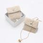 Custom Jewelry Bag Jewelry Dust Bag With Metal Button Quilted Velvet Small Envelope Earring Necklace Packaging Jewelry Pouch
