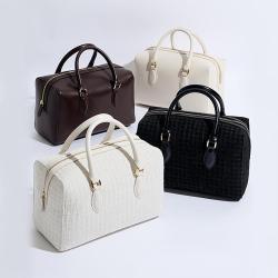 New Arrival Tweed Leather Mini Womens Travel Bag Designer Handbags For Women Luxury Duffel Bags Custom Logo Ladies Weekend Bags