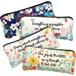 Gelory Popular Letter Printed Pencil Pouch Pencil Case Makeup Bags Canvas Pencil Pouch For Students Office Journaling Supplies