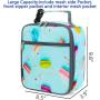 Kids School Lunch Bag insulated Lunch Box Organizer Cooler Bags for Work Girls Boys Children Student with Strap