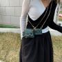 2022 New Fashion  One Shoulder Solid Color Chain Bag Hot Selling Mini  Bags Messenger Change Crocodile Stone Pu Bag Wholesale