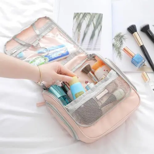 Women Fashion Hook Makeup Bag Waterproof Toiletries Storage Beauty Bag Large Travel Portable Make-Up Cosmetic Bags