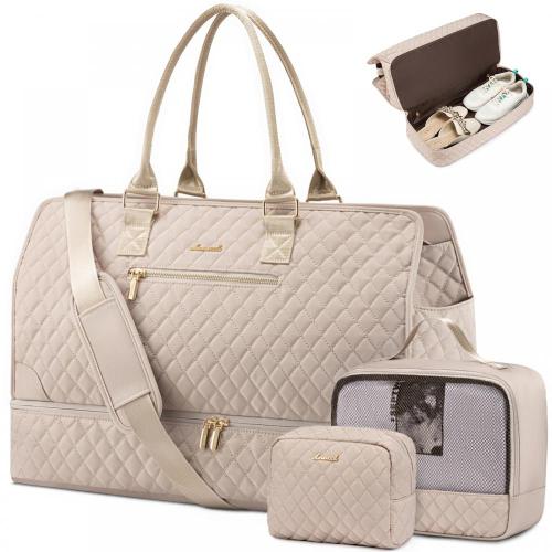 LOVEVOOK 3pcs/set Gym Tote Bag Large Carryon Duffle Bag with Shoe Compartment Overnight Bag Weekender Travel Duffle for Women
