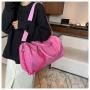 HR655 Luggage Bag Unisex Handheld PU Luggage Cylinder Large Bag Short Distance Hiking Waterproof Travel Fitness Shoulder Bag