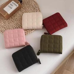 2024 popular design mini small wallet women short wallets pu leather zipper cute coin purse student embroidery wallet