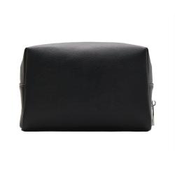 Wholesale cosmetic bags luxury soft leather travel make up bag with custom logo