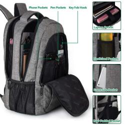 custom logo black grey boy girl school backpack bags 19 inch laptop classy men's business backpack