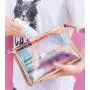 Wholesale Custom Waterproof Glitter Makeup Storage Bags Transparent Reusable Recycle Large Capacity PU Cosmetic Bag