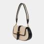 2024 Korean Fashion Latest Round Canvas Handbags Woman Bags Luxury  PU Leather Woven Decoration Bolsa PU Shoulder Cross body Bag