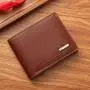 New men's wallet short money clip fashion casual lychee grain soft leather wallet multi-card space large capacity small wallet