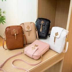 Fashion Tassel Women's Messenger Bag 2024 Solid Pu Leather Single Shoulder Crossbody Bag Zipper Small Purse Phone Bags for Women