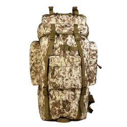 Unisex 65L Polyester Travel Backpack Waterproof Mountaineering Luggage with Pillow Shape and Shoe Compartment Zipper Closure