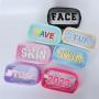 Keymay RTS Stock S M L XL 7 Colors Custom Logo Waterproof PVC Clear Makeup Bag Transparent Plastic Pouch Cosmetic Bag Makeup