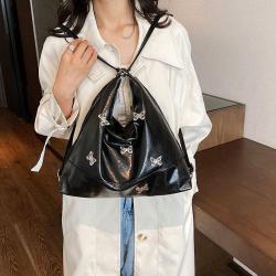 ZWY108 Wholesale New Fashion Simple Girls Butterfly Shoulder Bag PU Handheld Dual Purpose Backpack Shopping Travel Work Bag