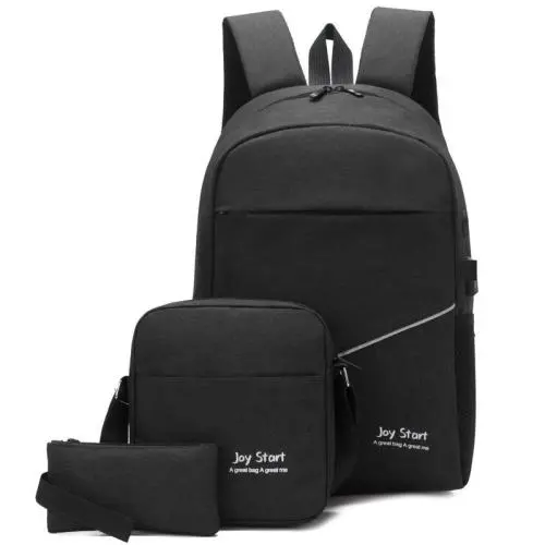 Three sets of men's bags factory wholesale business fashion trend backpack leisure schoolbag laptop bag shoulder bags