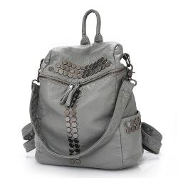 HR658 Women's Popular Backpack New Fashion Soft PU Vintage Rivet Design Shoulder Bag Women's Portable Luxury Mom's Gift Backpack