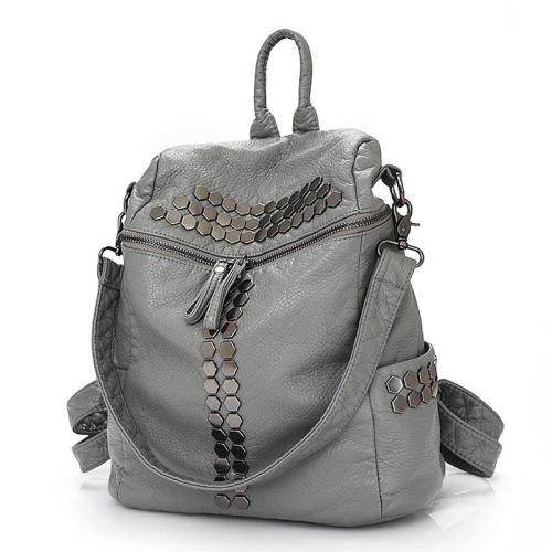 HR658 Women's Popular Backpack New Fashion Soft PU Vintage Rivet Design Shoulder Bag Women's Portable Luxury Mom's Gift Backpack