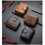 HR139 Men's Vintage Short Fashion Simple Key Wallets PU Zipper Multifunctional Leather Billfold ID Card Coins Money Father Purse