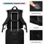 15.6 Inch Rolltop Backpack Waterproof Large Laptop Bag with USB Charging Port for Travel Work School Laptop Backpack Women Men