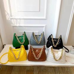 Diamond Shaped Lattice Bag For Woman Large Capacity Underarm Bag Pure Color Chain Women's Shoulder Bag JY1110