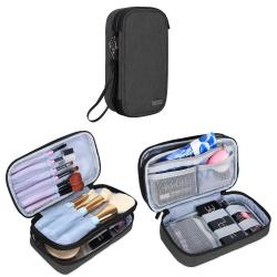 Gelory Reusable Makeup Brush Holder Organizer Bag Portable Cosmetic Toiletry Bag With Handle Strap