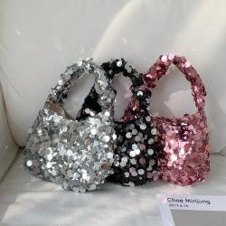 2024 factory wholesale affordable women's bags Stylish Customized Party hand Bag Luxurious colorful sequin bag for girl