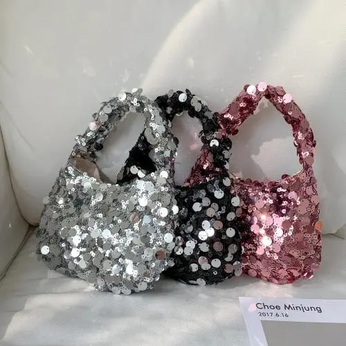 2024 factory wholesale affordable women's bags Stylish Customized Party hand Bag Luxurious colorful sequin bag for girl