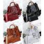HR224 New Fashion Ladies PU Three Piece Women's Bag Handheld One Shoulder Crossbody Bucket Bag Women Large Luxury Handbag Sets
