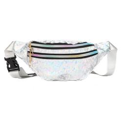 Cheap custom logo sequin colorful waist bags single shoulder crossbody fashion bag outdoor sport chest bag