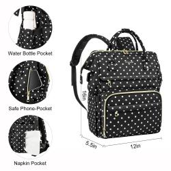 Lovevook 2024 Polka Dots Student School Backpack Luxury Computer Work Bags Large 15.6 inch Cute Laptop Backpack for Women Girls