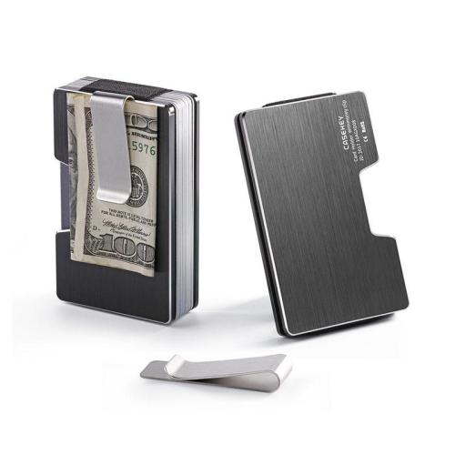 ZF323 Custom Logo Business Card Case Metal Multifunctional Money Clip RFID Slim Card Case Aluminium Card Holder