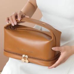 Pu Leather Women Makeup Bag Large Capacity 2022 Newest Cosmetic Bag For Ladies Girls Pure Color Korean Style Women Bags Fashion