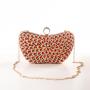 Custom wholesale women's purse night hand wrapped gold chain light floral rhinestone custom craft logo style pattern for ladies