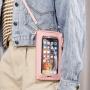 2024 touch screen mobile phone bag anti-theft shoulder crossbody bags transparent mini small wallets cell phone bag