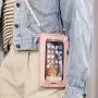 2024 touch screen mobile phone bag anti-theft shoulder crossbody bags transparent mini small wallets cell phone bag