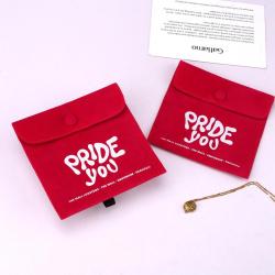 Custom Logo Printed Velvet Jewelry Ring Storage Pouch Envelope  Gift Jewelry Dust Velvet Bag