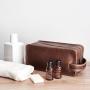 Lightweight shaving bag men leather travel dopp kit toiletry organizer bag