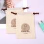 Eco-friendly Natural Cotton Drawstring Key Chain Scraper Packaging Pouch Custom Logo Organic Dust Gift Muslin Bag