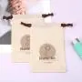 Eco-friendly Natural Cotton Drawstring Key Chain Scraper Packaging Pouch Custom Logo Organic Dust Gift Muslin Bag