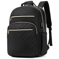 Custom Quilted Work Bookbag Fits 17.3 Inch Business Laptop Backpack Lightweight School Bag For College