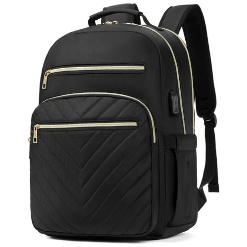 Custom Quilted Work Bookbag Fits 17.3 Inch Business Laptop Backpack Lightweight School Bag For College