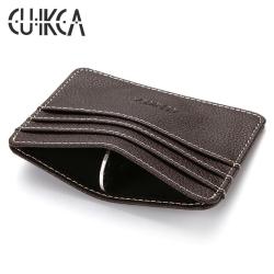 CUIKCA Credit Card Holder Metal Pu Leather Dress Black Twd Black Trendy Causal China Style Coffee Pattern