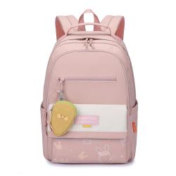 China factory hotsale low moq waterproof pink girl lady school backpack book bag leisure bag