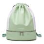 Large Swimming Nylon Bag Drawstring Swim Gym Backpack with Separated Dry and Wet Compartments