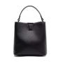 OEM Luxury Designer Casual Bucket Handbag for Women Striped Crossbody Shoulder Bag with Leather and Lock Decoration