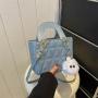 Korean fashion sweet handbag women shoulder bag female 2024 summer new embroidery line small square bag simple crossbody bag