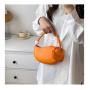 Trendy Lady Designer Bag  2 in 1 PU Leather Pure Color Unique Bean Shape Handbag Fashion Women Purses Zipper Round Bead
