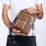 WTB064 Casual Vintage PU Leather Shoulder Bag Small Messenger Bag for Men Lifestyle Crossbody Bag for Travel Work Business